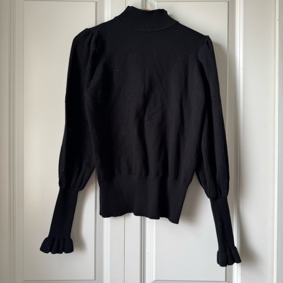 Fashion Nova Double The Trouble Sweater - Black Puff Sleeve Sweater - Picture 3 of 6